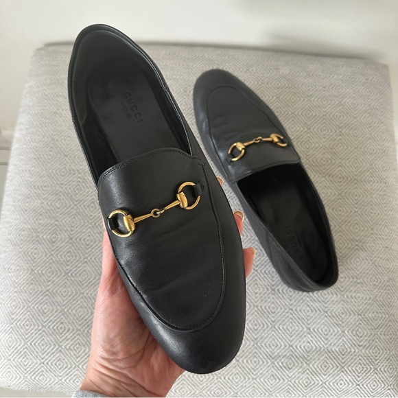 GUCCI Brixton Horesbit Convertible Loafer womens black leather 38.5 - Picture 2 of 13